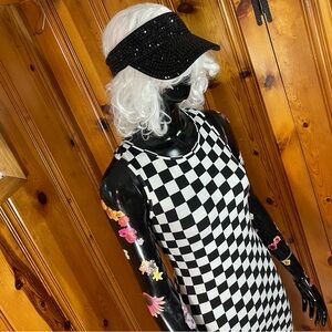 Bodycon Checkerboard Pattern Dress Moon Collection Los Angeles Size Small Women